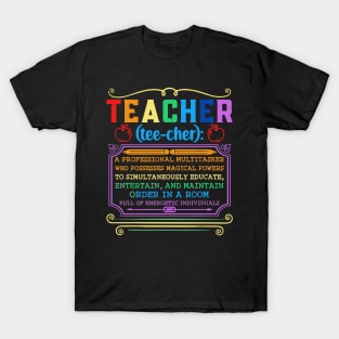 Teacher Definition Gift Teaching School Teacher T-Shirt